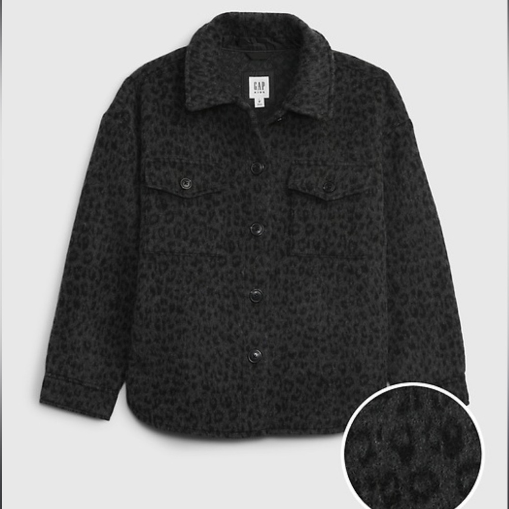Gap Kids Youth Girl Cheetah Leopard Print Wool Blend Jacket Size Medium
